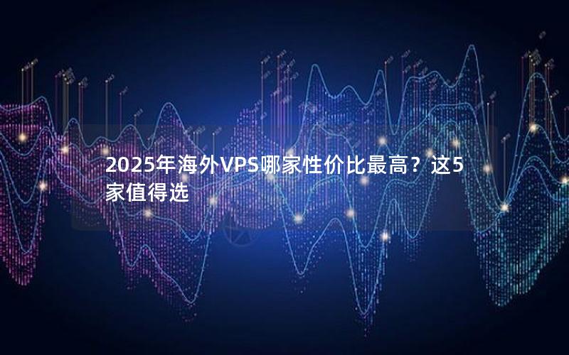 2025年海外VPS哪家性价比最高？这5家值得选