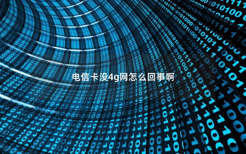 电信卡没4g网怎么回事啊