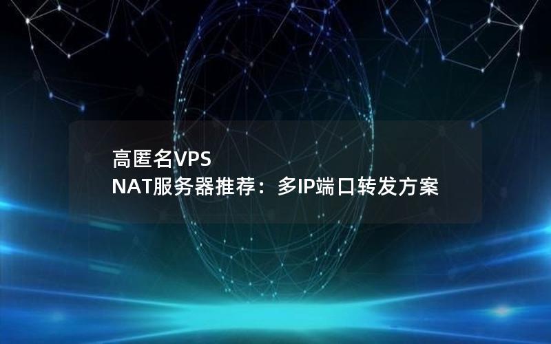 高匿名VPS NAT服务器推荐：多IP端口转发方案