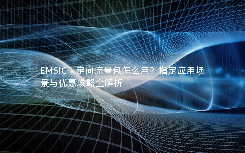 EMSIC卡定向流量包怎么用？指定应用场景与优惠攻略全解析