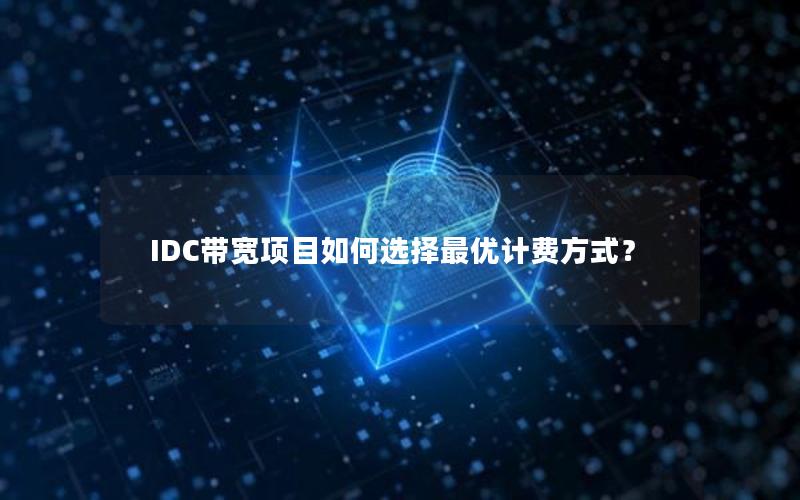 IDC带宽项目如何选择最优计费方式？