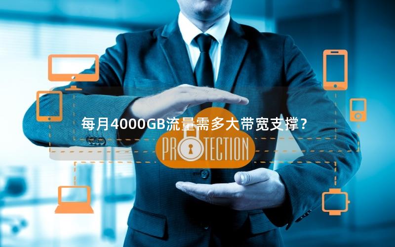 每月4000GB流量需多大带宽支撑？