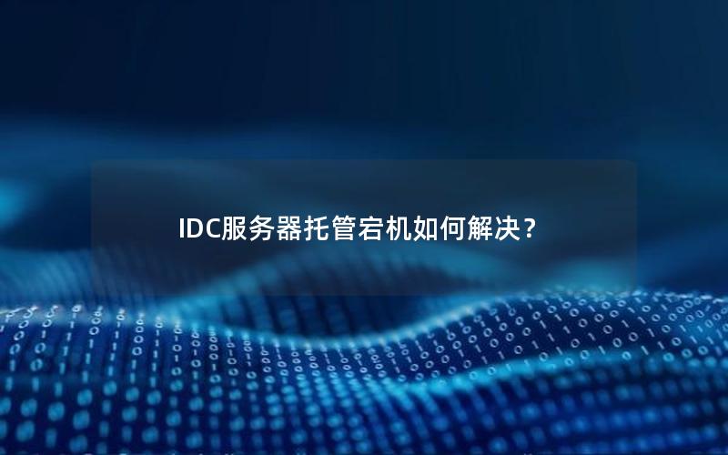 IDC服务器托管宕机如何解决？