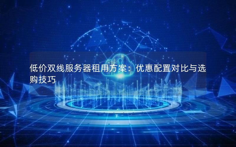 低价双线服务器租用方案：优惠配置对比与选购技巧