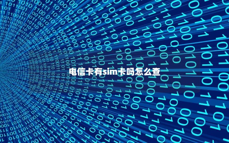 电信卡有sim卡吗怎么查