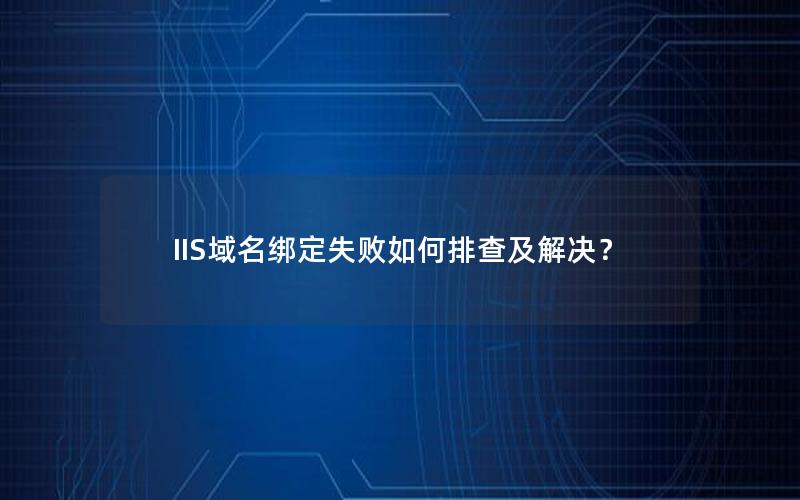 IIS域名绑定失败如何排查及解决？