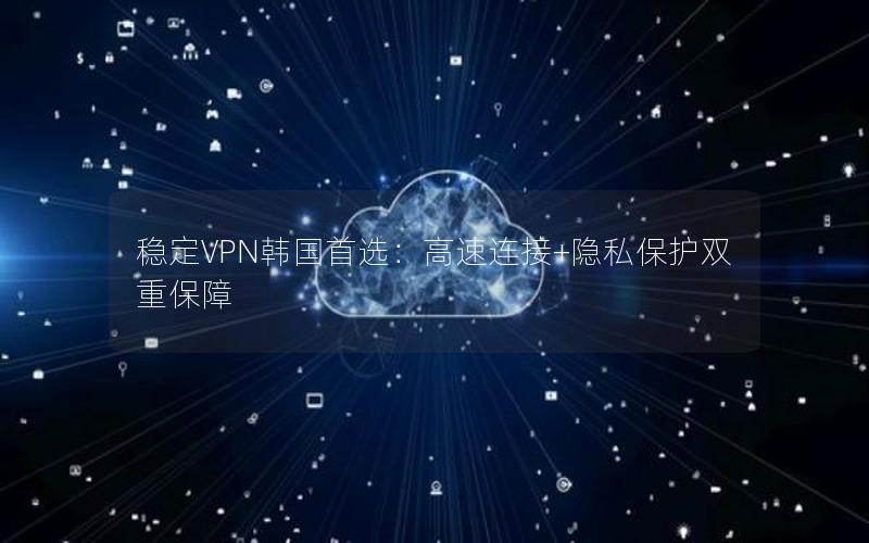 稳定VPN韩国首选：高速连接+隐私保护双重保障