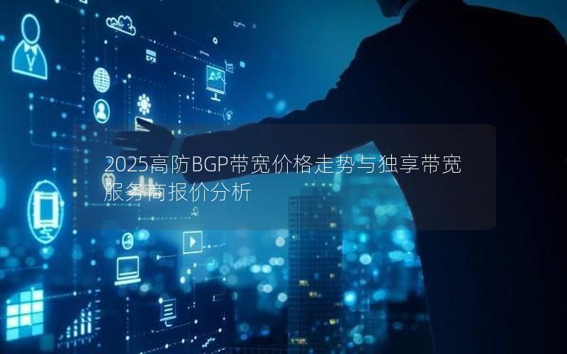 2025高防BGP带宽价格走势与独享带宽服务商报价分析