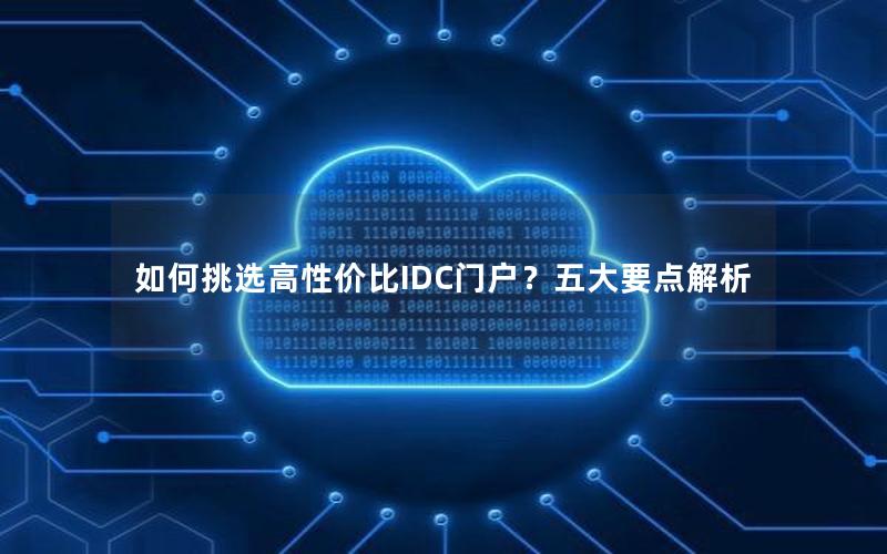 如何挑选高性价比IDC门户？五大要点解析