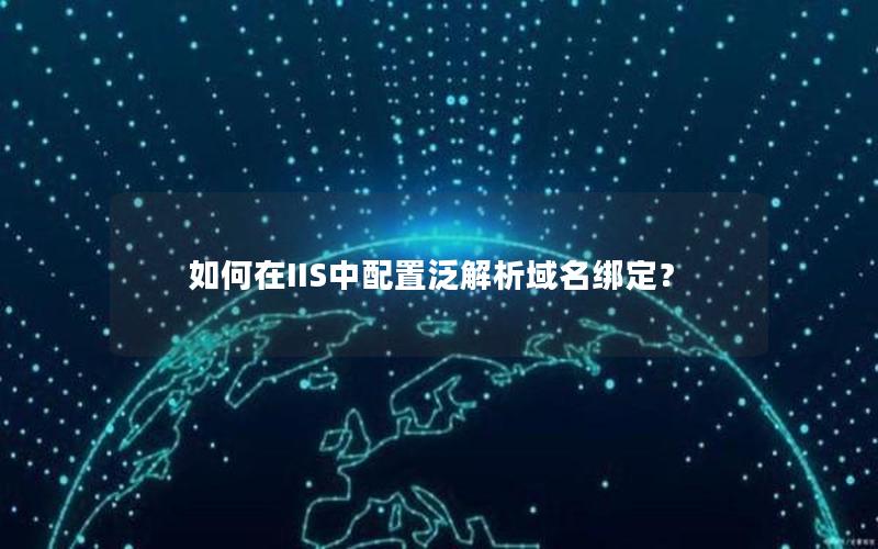 如何在IIS中配置泛解析域名绑定？