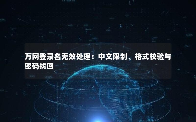 万网登录名无效处理：中文限制、格式校验与密码找回