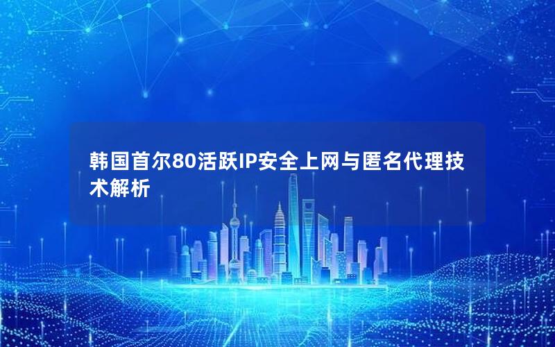 韩国首尔80活跃IP安全上网与匿名代理技术解析