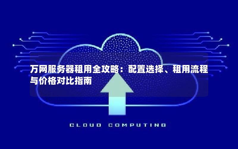 万网服务器租用全攻略：配置选择、租用流程与价格对比指南