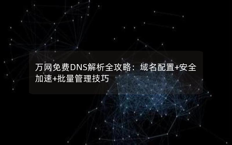 万网免费DNS解析全攻略：域名配置+安全加速+批量管理技巧