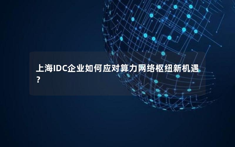 上海IDC企业如何应对算力网络枢纽新机遇？