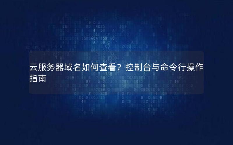 云服务器域名如何查看？控制台与命令行操作指南