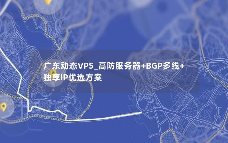 广东动态VPS_高防服务器+BGP多线+独享IP优选方案