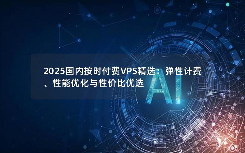 2025国内按时付费VPS精选：弹性计费、性能优化与性价比优选