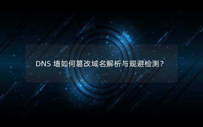 DNS 墙如何篡改域名解析与规避检测？