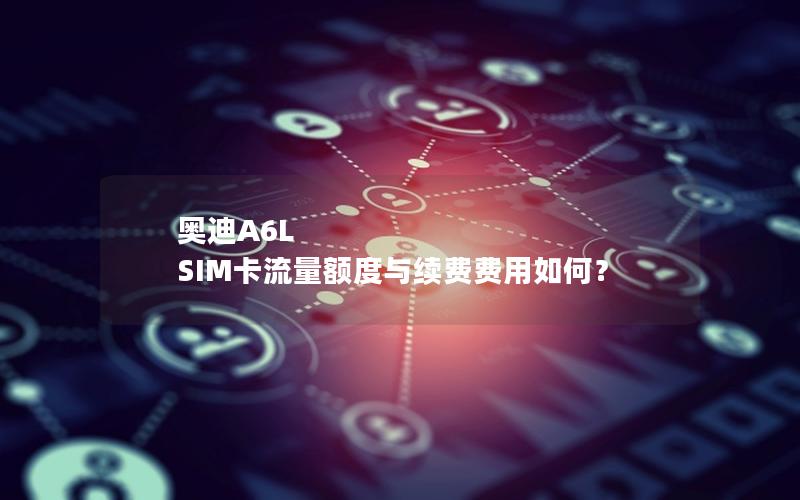 奥迪A6L SIM卡流量额度与续费费用如何？