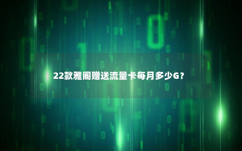 22款雅阁赠送流量卡每月多少G？