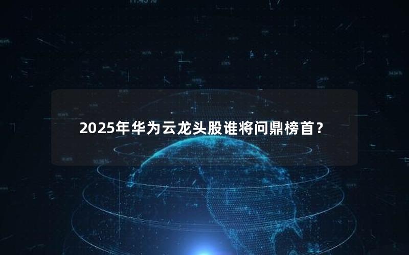 2025年华为云龙头股谁将问鼎榜首？