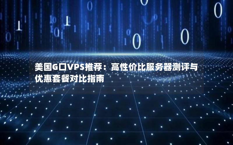 美国G口VPS推荐：高性价比服务器测评与优惠套餐对比指南