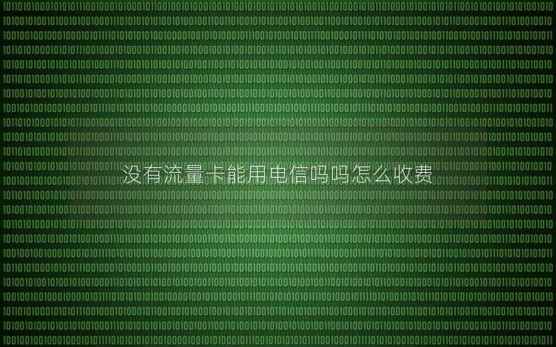 没有流量卡能用电信吗吗怎么收费