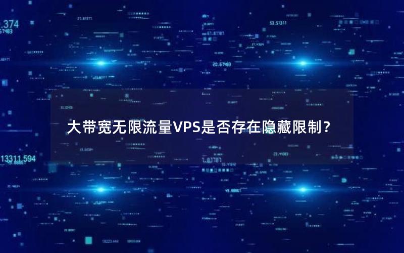 大带宽无限流量VPS是否存在隐藏限制？