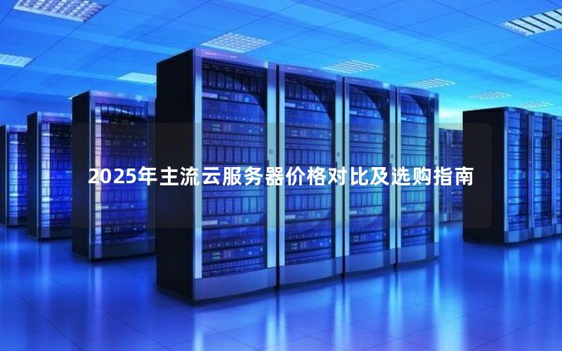 2025年主流云服务器价格对比及选购指南