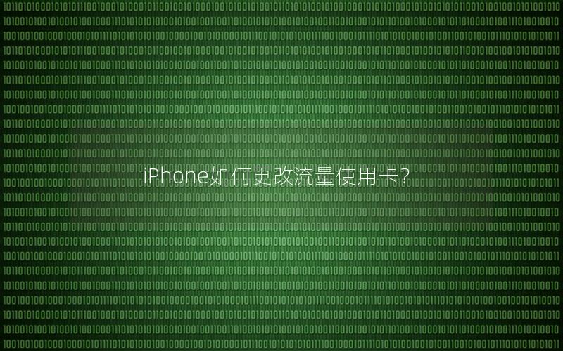 iPhone如何更改流量使用卡？