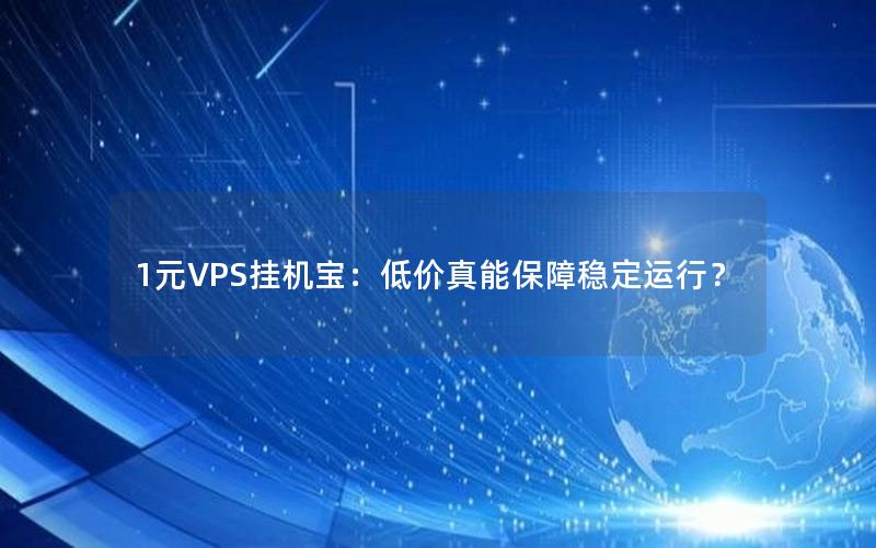 1元VPS挂机宝：低价真能保障稳定运行？