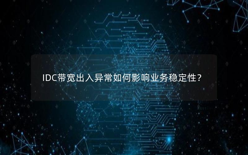 IDC带宽出入异常如何影响业务稳定性？