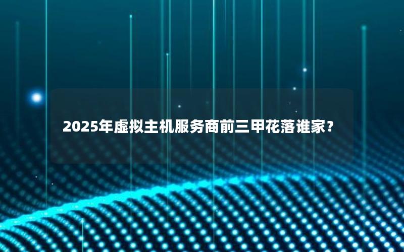 2025年虚拟主机服务商前三甲花落谁家？