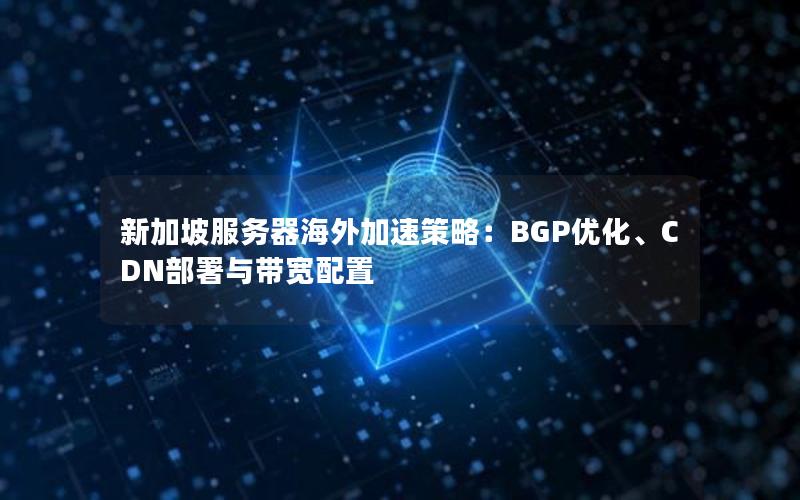 新加坡服务器海外加速策略：BGP优化、CDN部署与带宽配置