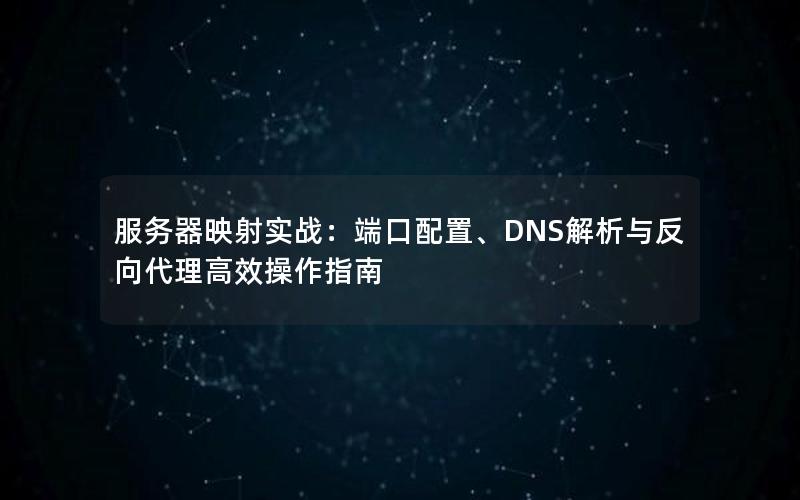 服务器映射实战：端口配置、DNS解析与反向代理高效操作指南