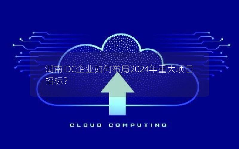 湖南IDC企业如何布局2024年重大项目招标？