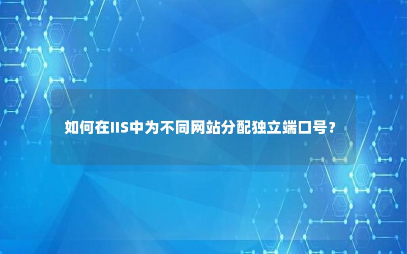 如何在IIS中为不同网站分配独立端口号？