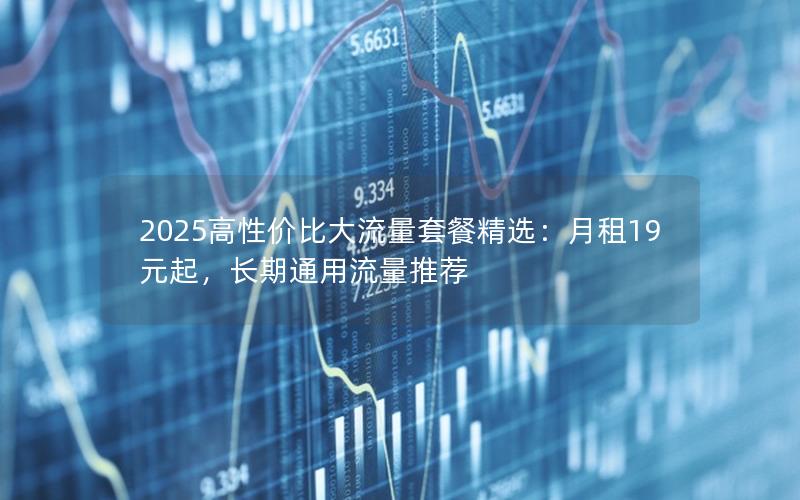 2025高性价比大流量套餐精选：月租19元起，长期通用流量推荐