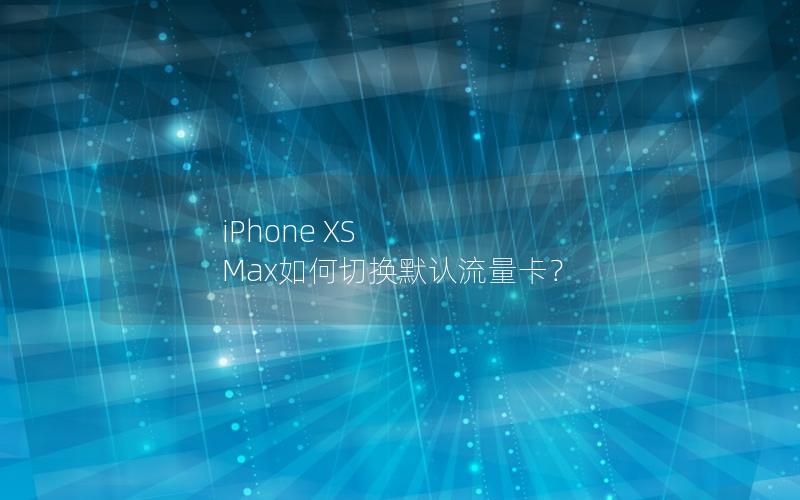 iPhone XS Max如何切换默认流量卡？