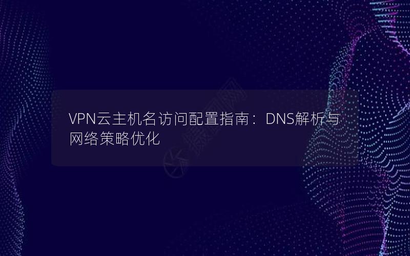 VPN云主机名访问配置指南：DNS解析与网络策略优化