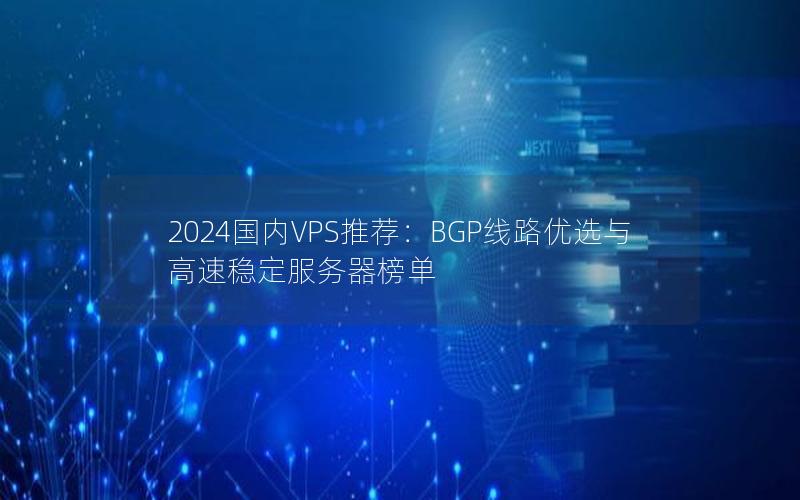 2024国内VPS推荐：BGP线路优选与高速稳定服务器榜单