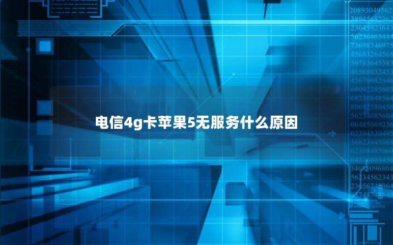 电信4g卡苹果5无服务什么原因