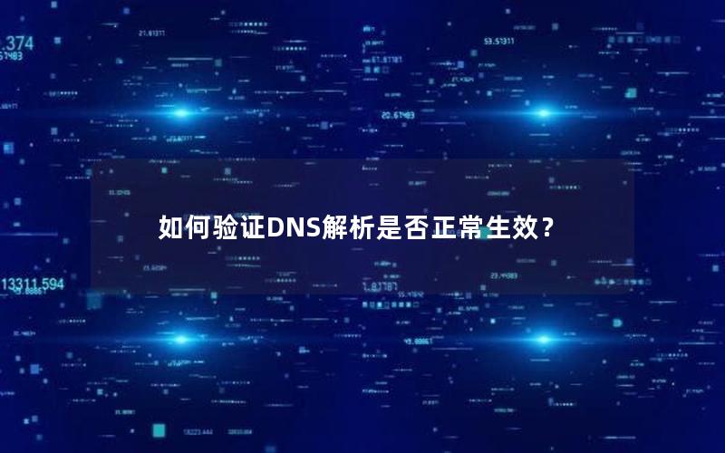 如何验证DNS解析是否正常生效？