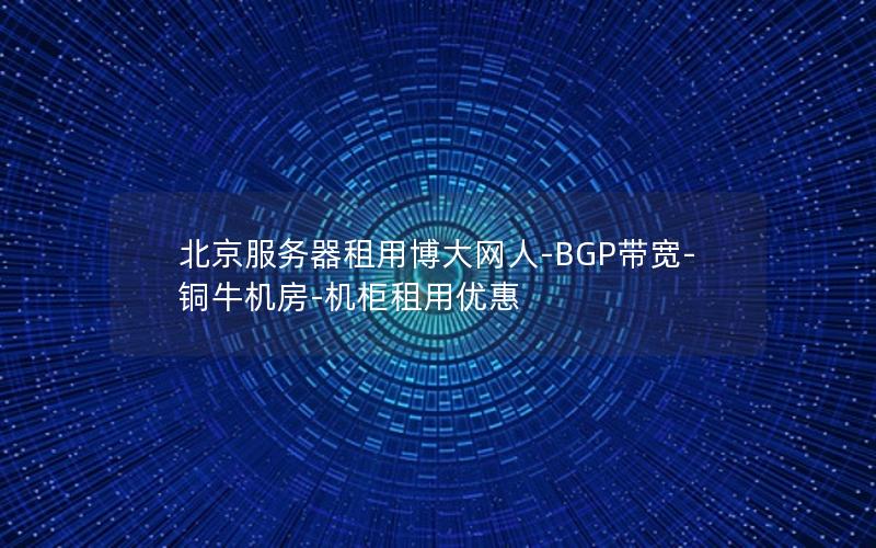 北京服务器租用博大网人-BGP带宽-铜牛机房-机柜租用优惠