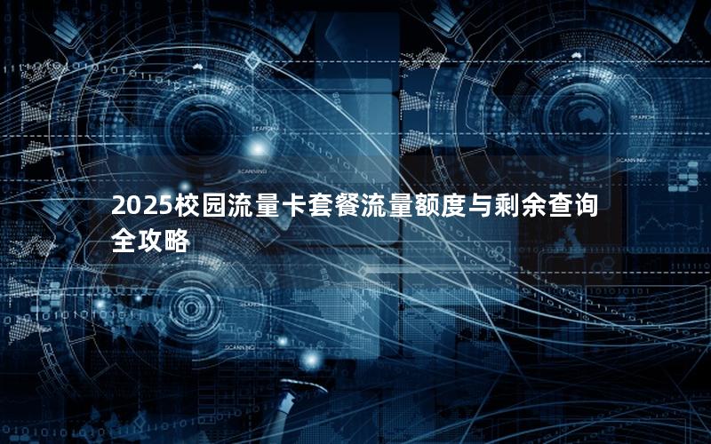 2025校园流量卡套餐流量额度与剩余查询全攻略