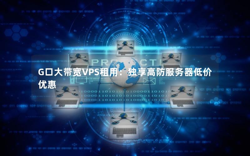 G口大带宽VPS租用：独享高防服务器低价优惠