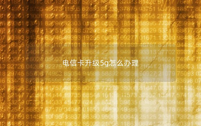 电信卡升级5g怎么办理