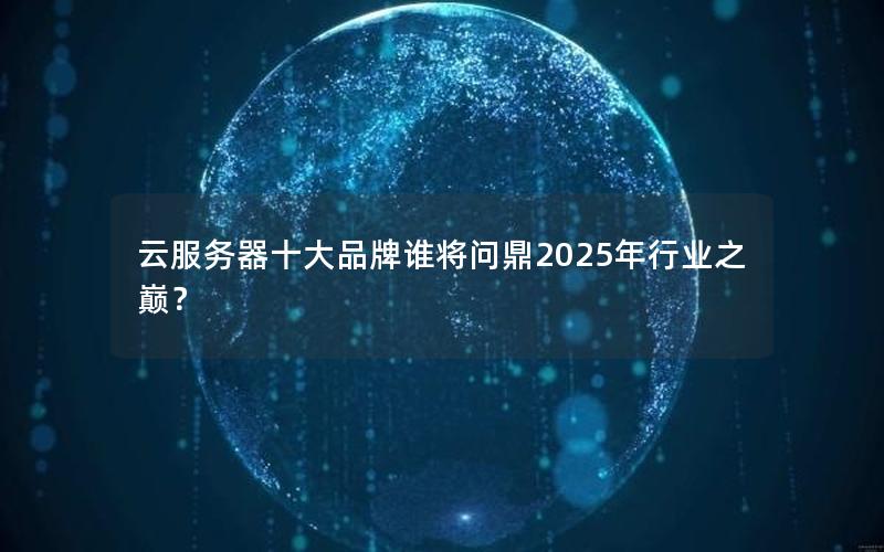 云服务器十大品牌谁将问鼎2025年行业之巅？