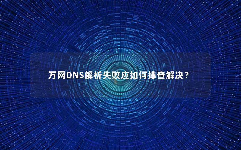 万网DNS解析失败应如何排查解决？